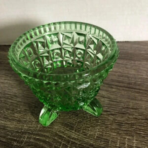 Vtg Art Deco  Glass Sugar Bowl